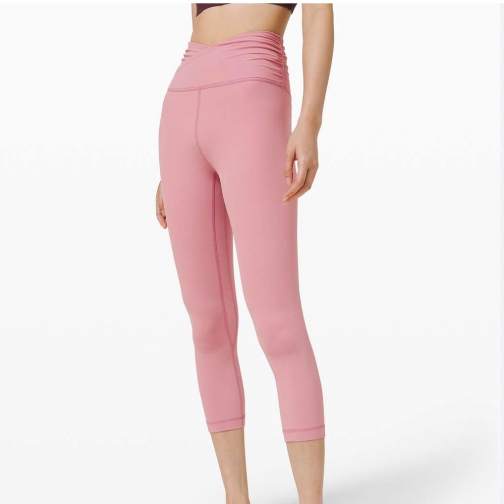 Cropped Pink Crossover Align Yoga Pants